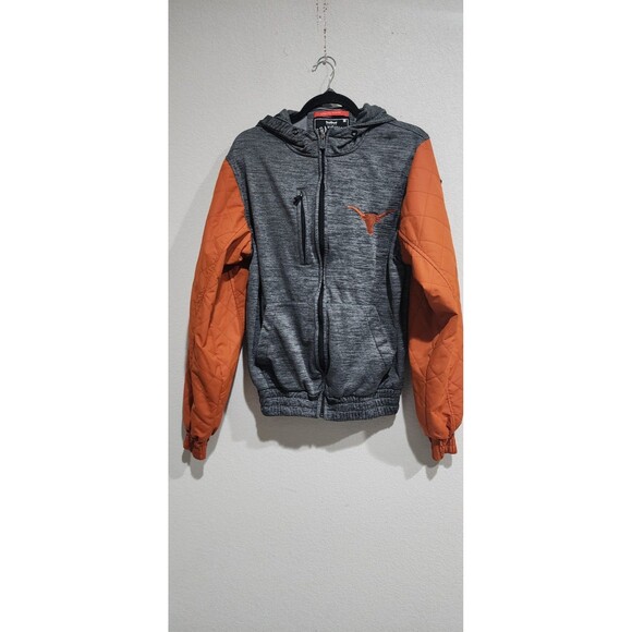 Franchise Club Longhorn College Grid Game Full-Zip Mixed Media Hoodie Jacket SP - Picture 1 of 12